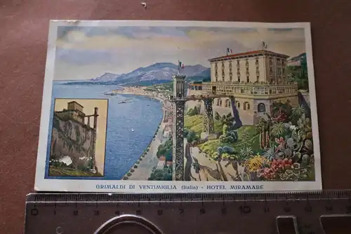 tolle alte Karte  Grimaldi di Ventimiglia - Hotel Miramare  30-40er Jahre