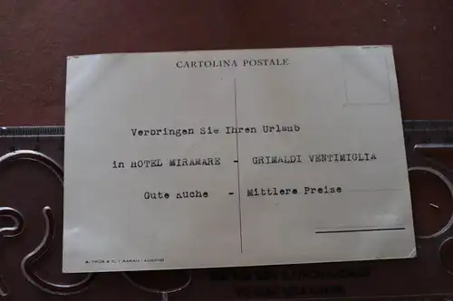 tolle alte Karte  Grimaldi di Ventimiglia - Hotel Miramare  30-40er Jahre 