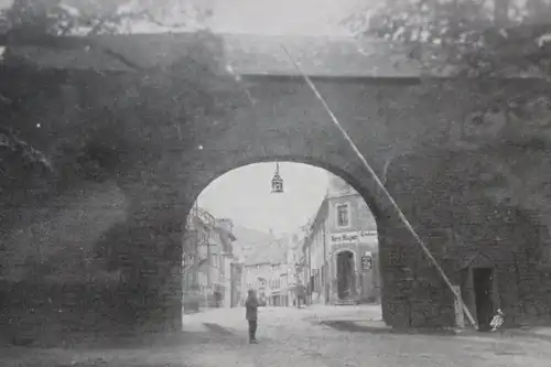 tolle alte Karte - Das alte Meißner Tor - Interimsbau Stadtfest 1925 Freiberg Sa