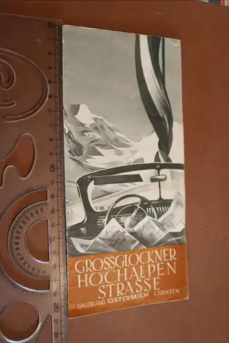 tolle alte Panoramakarte - Grossglockner Hochalpenstrasse in vers Sprachen 
