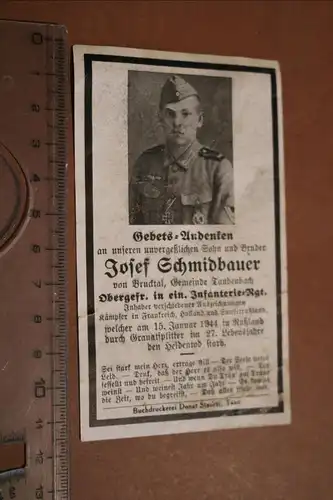 altes Sterbebild eines Soldaten Inf.Regt. EK II, ISA - gefallen 1944 in Rußland