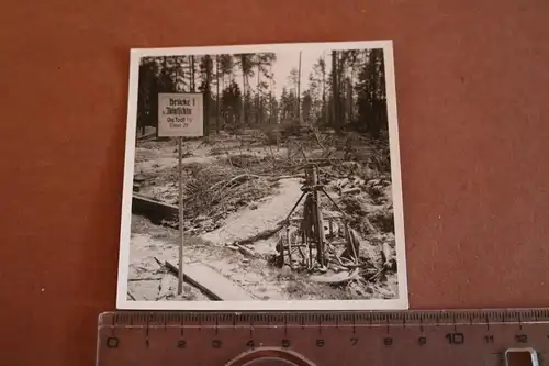 altes Foto  Schild Brücke I bei Tolatschin  Org. Todt 