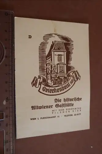 tolle alte Werbekarte ? Altwiener Gaststätte Griechenbeist 
