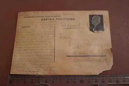 alte polnische Postkarte Präsident Ignacy Moscicki 15 als Feldpost gelaufen 