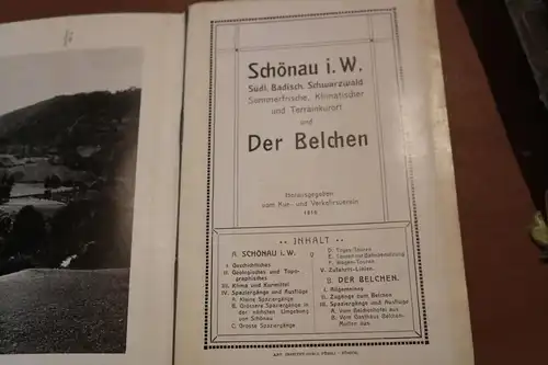 tolles altes Heft - Schönau i.W. Badischer Schwarzwald und der Belchen 1910
