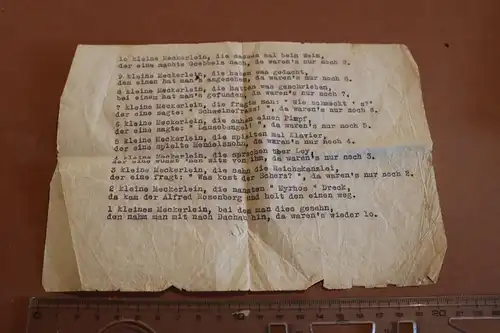 altes Gedicht - 10 kleine Meckerlein - 30-40er Jahre 