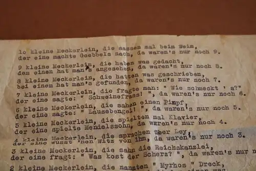 altes Gedicht - 10 kleine Meckerlein - 30-40er Jahre