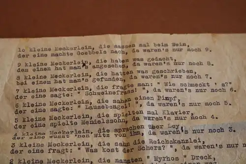 altes Gedicht - 10 kleine Meckerlein - 30-40er Jahre 