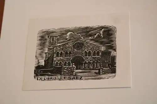 zwei alte Ex Libris Bilder - Julio Fernandez Saez