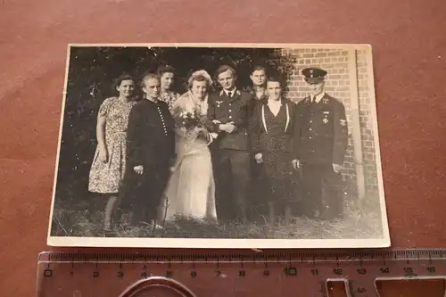tolles altes Hochzeitsfoto - Gruppenfoto - Soldat der Luftwaffe , Vater Reichsba