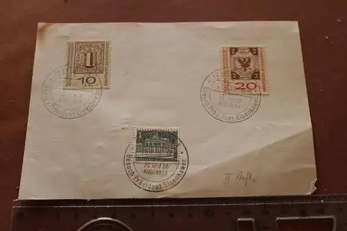 Blatt mit Briefmarken II. Aufl. ???  Sonderstempel Eisenhower 1959