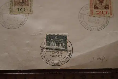 Blatt mit Briefmarken II. Aufl. ???  Sonderstempel Eisenhower 1959