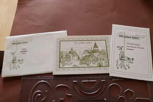 toller alter Umschlag mit Programm und Karte - 900 Jahre Uder - 1989 