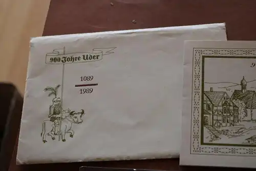 toller alter Umschlag mit Programm und Karte - 900 Jahre Uder - 1989