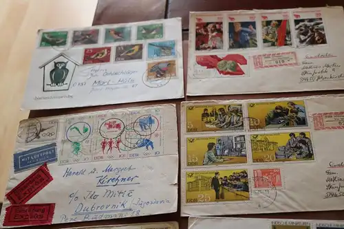13 alte Briefumschläge - DDR Sondermarken -  50-80er Jahre