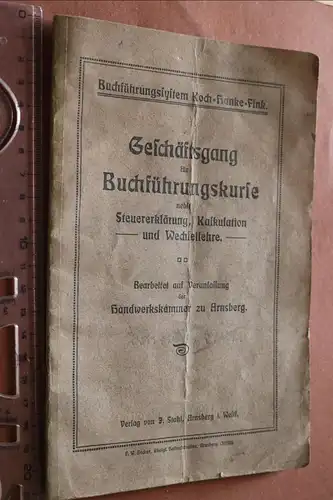 altes Heft - Geschäftsgang für Buchführungskurse HWK Arnsberg 1912
