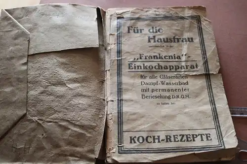 altes Heft - Frankenia Einkochapparat - Koch-Rezepte - 64 Seiten 1900-1920 ?