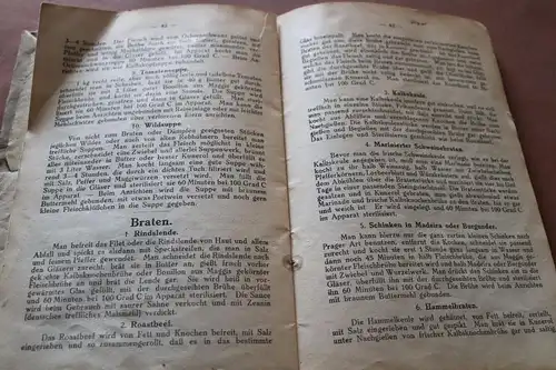 altes Heft - Frankenia Einkochapparat - Koch-Rezepte - 64 Seiten 1900-1920 ?