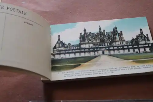 tolle alte Ansichtskartenmappe ?  Les Chateaux de la Loire  18 Karten - Alter?