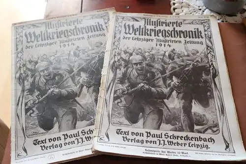 zwei alte Illustrierte Weltkriegschronik Nr. 11 und 30 - 1914 mit Beilagebild