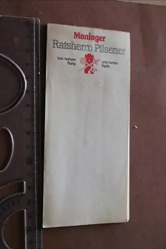 ein  toller alter Notizblock Moninger Ratsherrn Pilsener Karlsruhe 