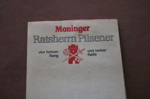 ein  toller alter Notizblock Moninger Ratsherrn Pilsener Karlsruhe 