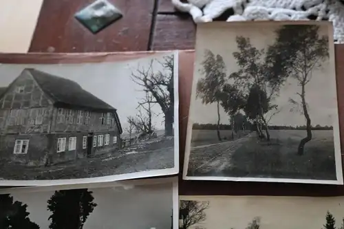 sieben alte Fotos - Torfabbau ?? Lüneburger Heide ? Frachtkahn - 30-50er Jahre