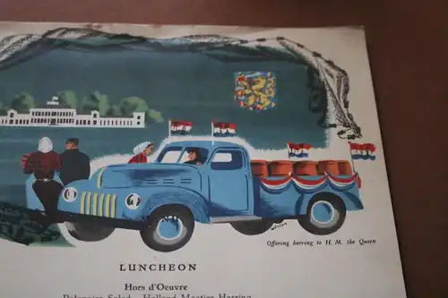 tolle alte Spreisekarte - S.S. Statenham - Touristen Klasse 1957 - Holland-Ameri