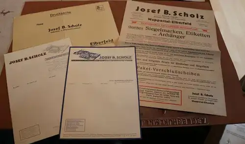 tolles kleines Konvolut Werbung Josef B. Scholz Spezialfabrik Elberfeld 30-40er 