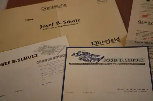 tolles kleines Konvolut Werbung Josef B. Scholz Spezialfabrik Elberfeld 30-40er 
