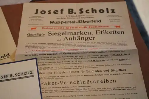 tolles kleines Konvolut Werbung Josef B. Scholz Spezialfabrik Elberfeld 30-40er