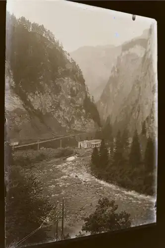 sieben tolle alte große Glasnegative - Albulawerk Domleschg Schweiz  1900-10 ???