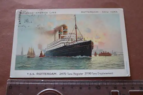 tolle alte Karte - Holland-America Line - T.S.S. Rotterdam Passagierschiff 1923