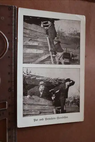 tolle alte Karte - Pat und Patachon rückseitig beschrieben 