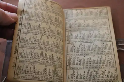 toller alter Einlagekalender - Elsaß-Lothringischer Lehrer-Kalender 1904 