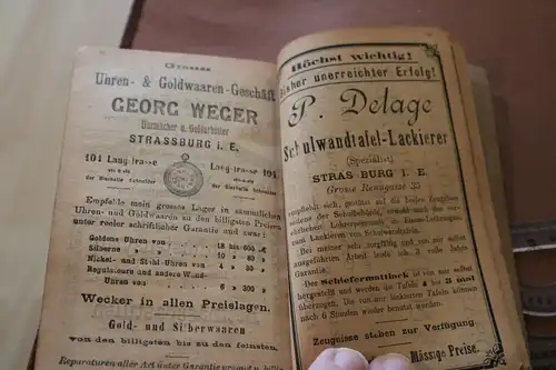 toller alter Einlagekalender - Elsaß-Lothringischer Lehrer-Kalender 1904 