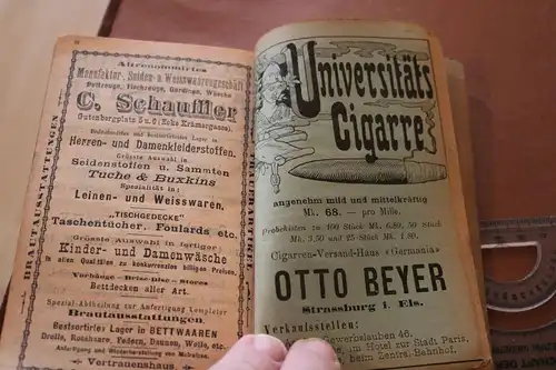 toller alter Einlagekalender - Elsaß-Lothringischer Lehrer-Kalender 1904 