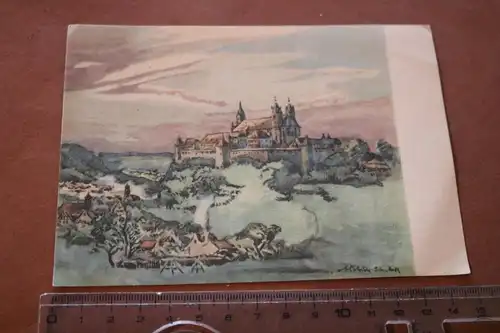 tolle alte Karte-  Künstlerkarte  Schwäbisch Hall - Comburg 1944