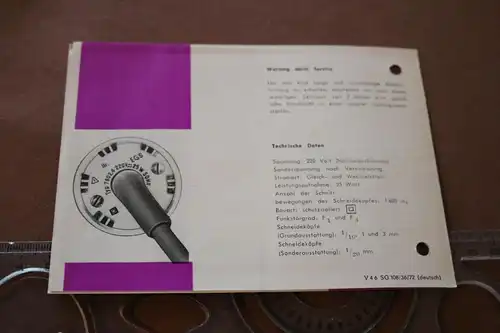 alte Bedienungsanleitung -Haarschneidemaschine HS 4 - Komet - VEB  Suhl 