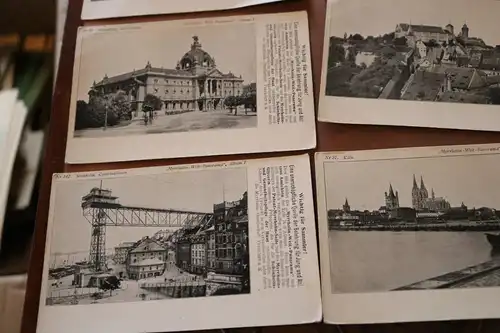 neun alte Sammelpostkarten ? Myrrholin Welt Panorama  Album 1