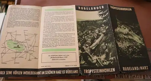 altes Werbeprospekt - Tropfsteinhöhlen Rübeland Harz  50er Jahre ?