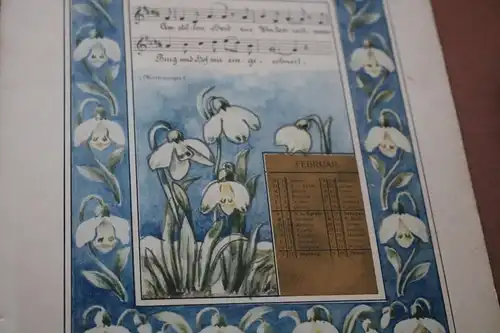 toller alter Kalender mit Liedstrophen - ein Monat fehlt - 1910-20 ???