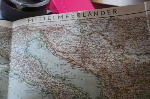 alte Landkarte Wermacht - Schlag nach über das Mittelmeer Kartenbeilage 1939