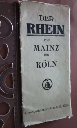 tolle alte Rheinkarte - Rheinlauf von Mainz bis Köln 1910-30 ?? Großformat