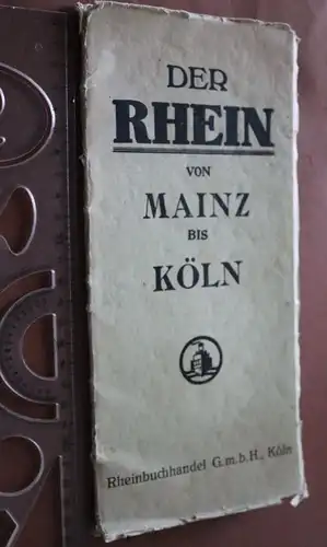 tolle alte Rheinkarte - Rheinlauf von Mainz bis Köln 1910-30 ?? Großformat 