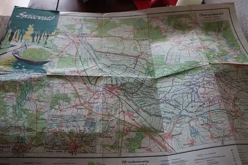 alte Landkarte - Spreewald - 1:50000  VEB Landkartenverlag, Berlin  50-70er Jahr