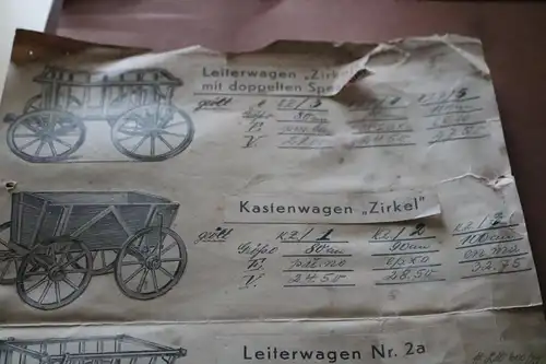 tolles altes Produktblatt - Holzkarren - Leiterwagen  1910-30 ???
