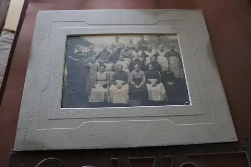 tolles altes Gruppenfoto auf Pappe Firma Walter u. Rudolph Zigarren ? 1914