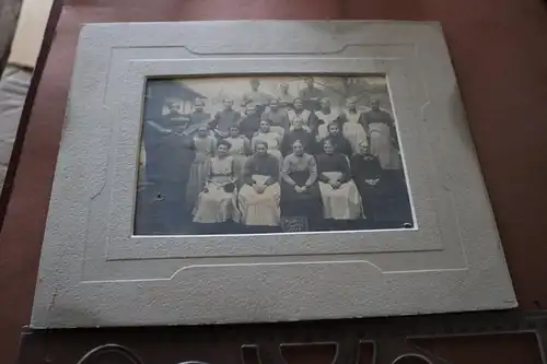 tolles altes Gruppenfoto auf Pappe Firma Walter u. Rudolph Zigarren ? 1914  