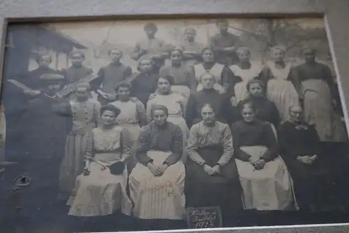 tolles altes Gruppenfoto auf Pappe Firma Walter u. Rudolph Zigarren ? 1914